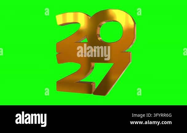 2027 new year isolated symbol 3d spectacular abstract rotate loop ...