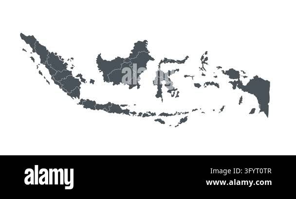 Animation map kalimantan island indonesia with fire Stock Video Footage ...