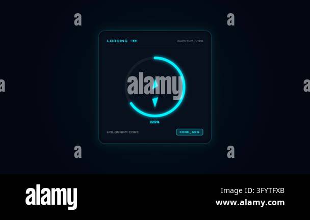 Premium 4K UI animation of a quantum holographic core, featuring a ...