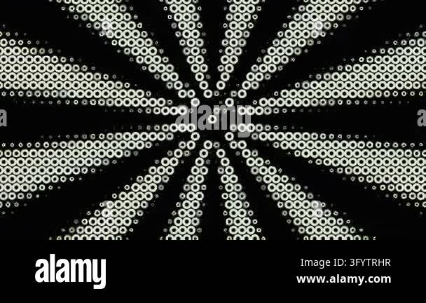 Abstract geometric pattern featuring radial halftone dots and rings ...
