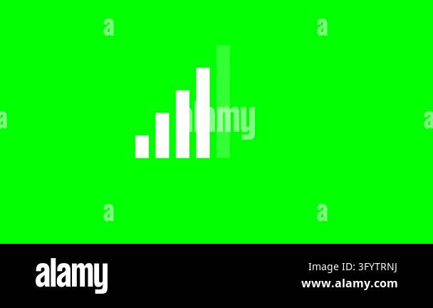 signal strength bar icon chart on green screen Stock Video Footage - Alamy