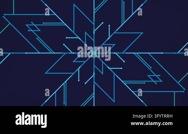 Snowflake Pattern Computer Background Abstract digital snowflake pattern with glowing blue circuit lines on ...