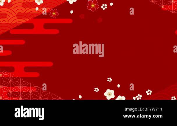 Red Japanese Traditional Pattern Aesthetic 4K Stock Video Footage - Alamy