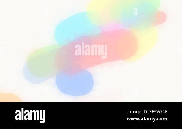 Abstract pastel watercolor brush strokes moving and flowing on white ...