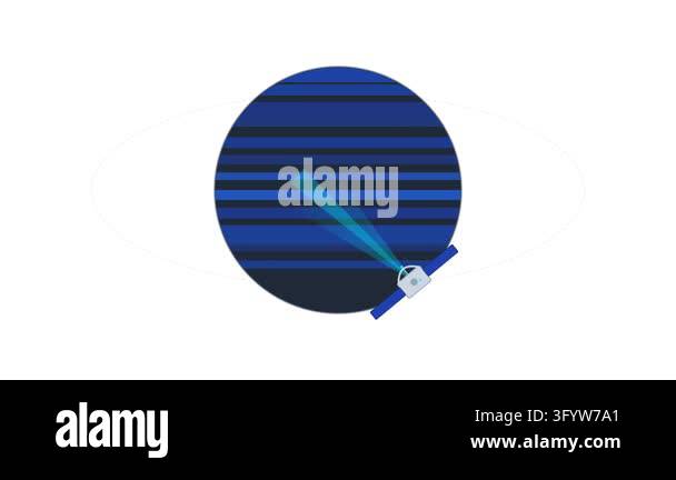 Autonomous Deep Space Satellite Orbiting Gas Giant with Cyan Telemetry ...