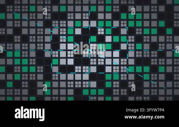 Minimalist Aerial Metropolitan Grid with Electric Cyan Transit Vectors ...