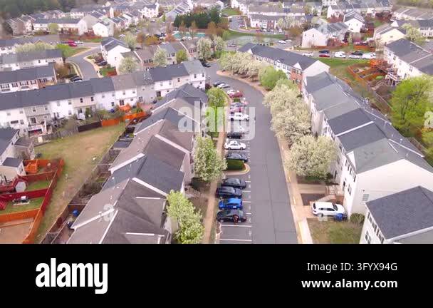 Virginia Apple Tree Townhouse blocks and flowering apple trees surround residential streets ...