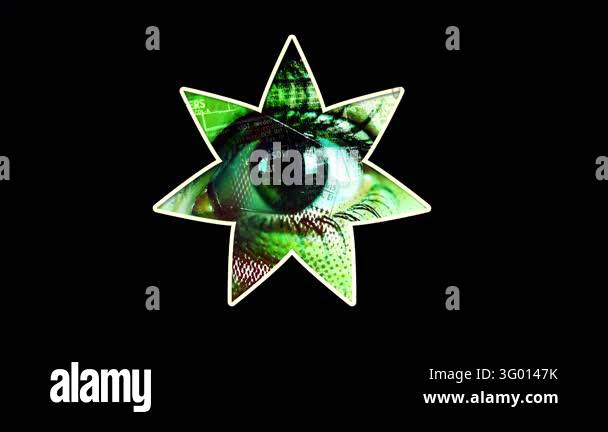 Wondering Eye Inside a Star Shape Papercut Animation Icon Stock Video ...