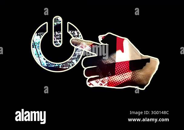 Active Power Button Papercut Animation Icon Stock Video Footage - Alamy