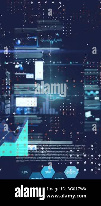 Animation of statistical data processing and microprocessor connections ...