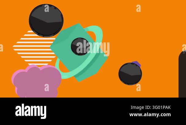 Geometrical graphic retro simple theme background animation with place ...