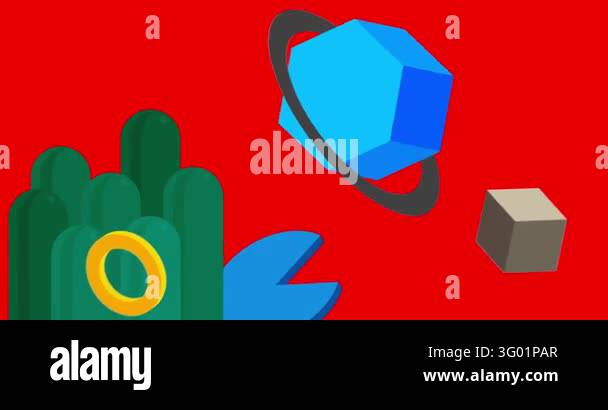 Geometrical graphic retro simple theme background animation with place ...
