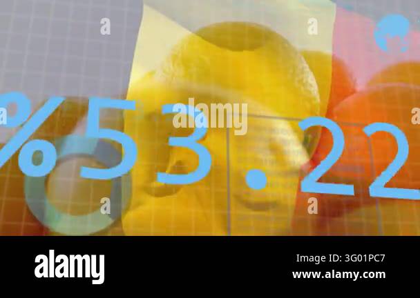 Chart Patterns Images Overlay ANALYSING DATA appearing, lemons showing cyan numbers sliding ...
