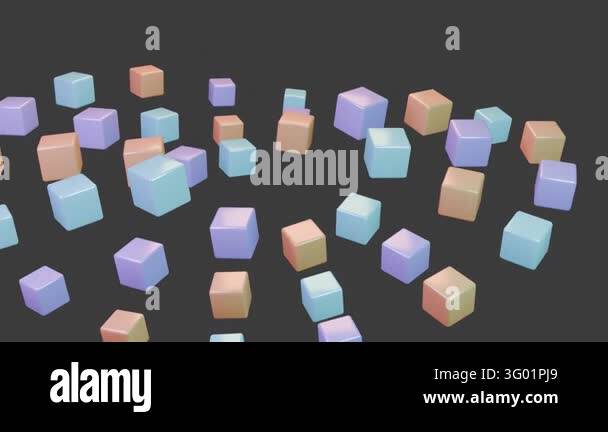 A dynamic 3D motion graphic sequence showcasing a collection of smooth ...