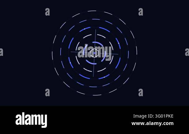 Abstract motion graphic animation featuring a complex hud interface ...