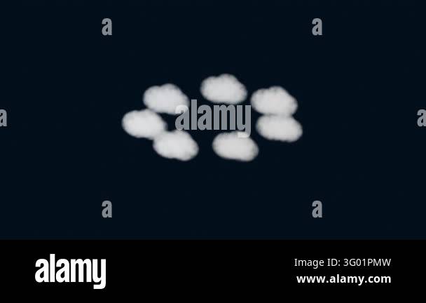 Seamless looping motion graphics animation featuring fluffy cloud icons ...