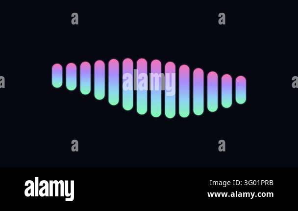 Dynamic neon audio spectrum equalizer animation featuring colorful ...
