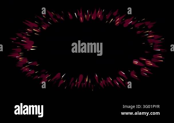 Seamless loop of stylized red energy explosion animation featuring ...