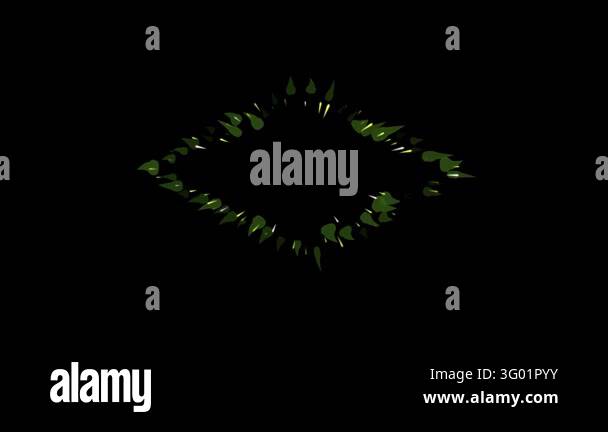 Green leaf element animation featuring botanical particles moving in a ...