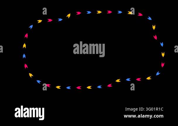 Direction Arrows Pattern Dynamic motion graphic animation featuring colorful glowing arrows ...