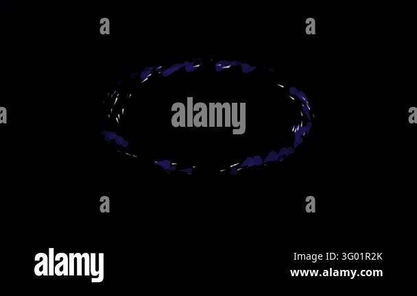 An abstract dark blue vortex spinning animation featuring glowing light ...