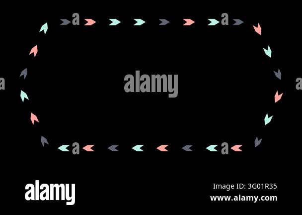 Clean minimal animated arrow border frame moving continuously on a ...