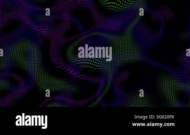 Animated abstract technology random dots and grid 4K on black ...