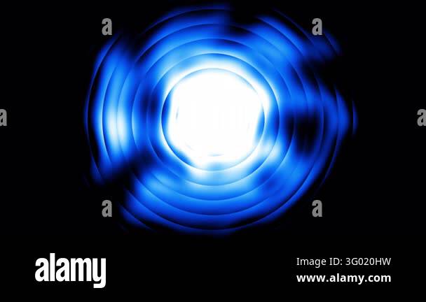 Dark ribbed glass loop background with blue neon tunnel reflections ...