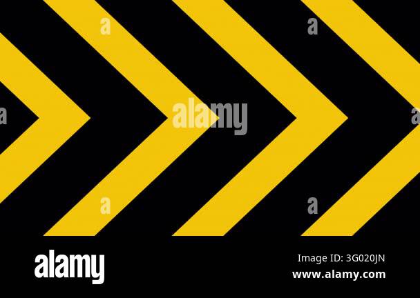 Yellow and Black Chevron Road Alignment Sign Looping Animation Stock ...