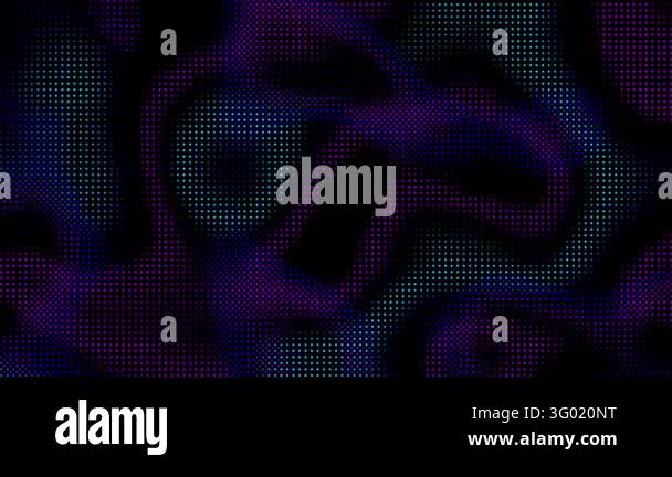Animated abstract technology random dots and grid 4K on black ...