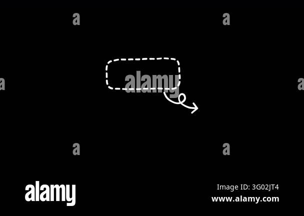 Dashed rounded speech bubble with curved arrow, hand drawn doodle ...