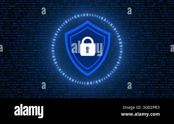 Digital security shield and circle futuristic with binary code Stock ...