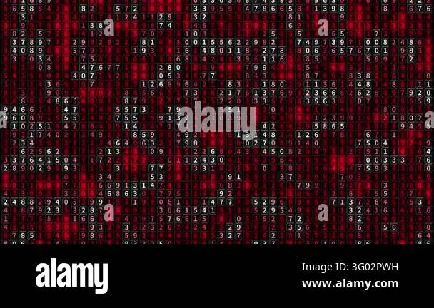 Binary Computer Code Red Abstract Background Stock Video Footage - Alamy