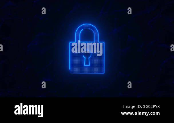 Lock Icon Cyber security Digital Global Technology Concept Video ...