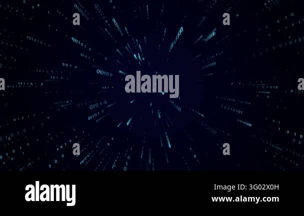 Cyberspace Future Technology Digital Network Binary Matrix Binary Code ...