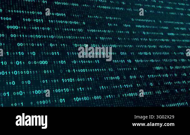 Binary Matrix Code on the Digital Screen Video Animated Background ...