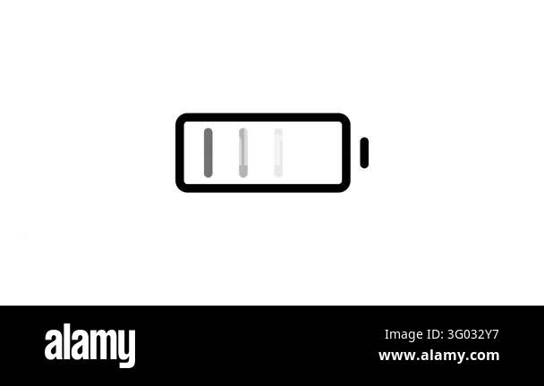 Animated Battery Power Charging Sign Icon Motion Graphic UI UX Stock ...