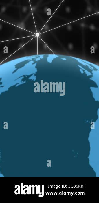Animation of network of connections and digital icons over globe on ...