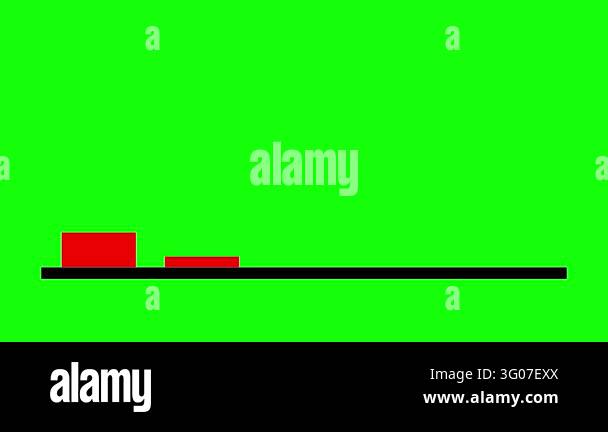 A clean bar chart visualization featuring growing red data columns ...