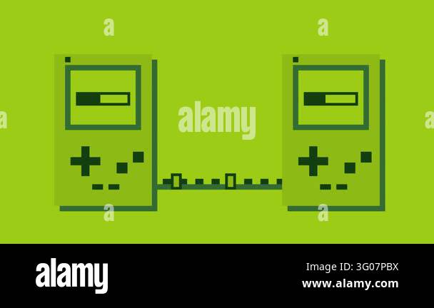 Pixel art handheld game console with data download progress Stock Video ...