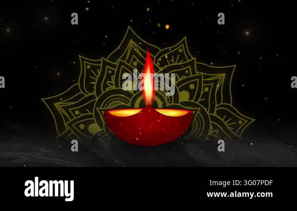 Happy Diwali animation of diya lamp, Indian lights festival video loop ...