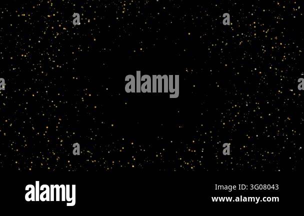 Animation of Happy New Year text built from golden glitter particles on ...