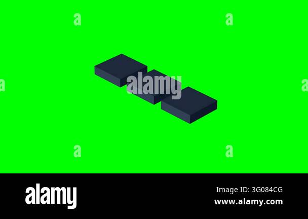 Letter Block Video Isometric 3D Blocks Growing into a Solid Foundation Animation Stock ...