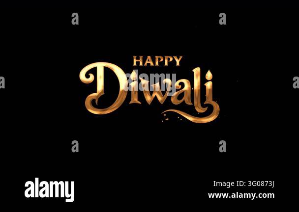 Happy Diwali Animated Gold and Silver Calligraphy Lettering with ...