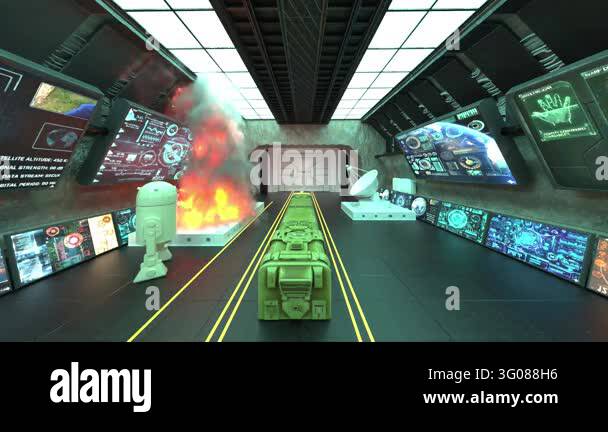 3D rendering of the planetary exploration base Stock Video Footage - Alamy