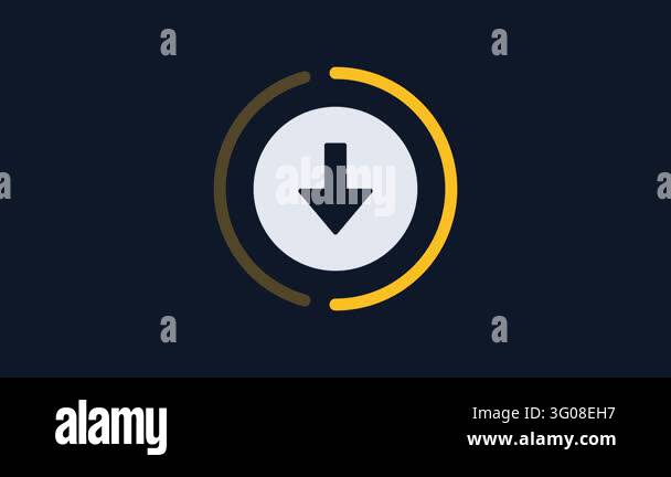 Yellow Circular Download Animation on Blue Background Stock Video ...