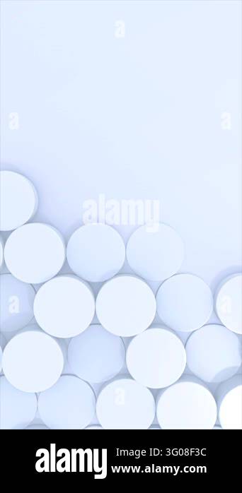 White 3D Circular Discs Background with Copy Space Stock Video Footage ...