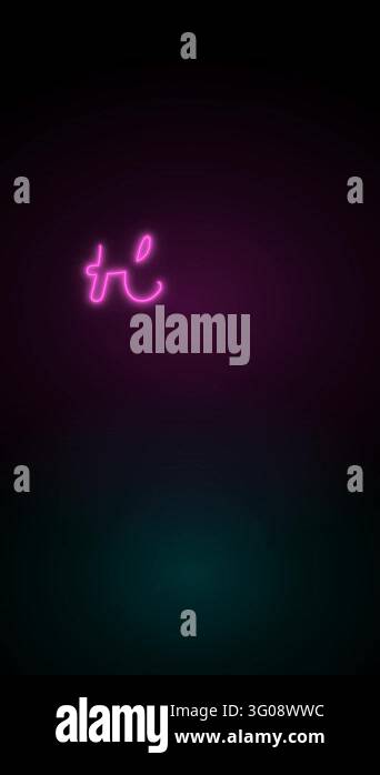 Neon Happy New Year script lettering writing on in pink cyan and yellow ...