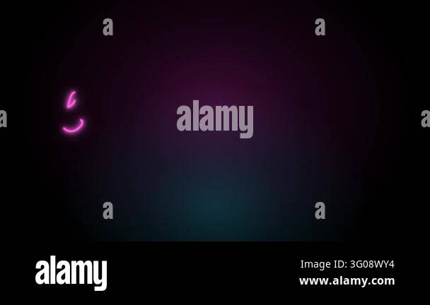 Neon Happy New Year script lettering writing on in pink cyan and yellow ...