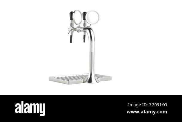 4k Resolution Video: Draft Beer Dispensing Equipment. Polished Metal ...